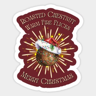 Santa's Chestnut Delight: Merry Christmas Sticker